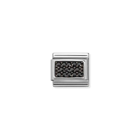 Composable CL PAVE OX en acero, circonitas y plata 925 Negro