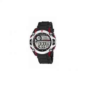 Reloj Calypso Digital Hombre Negro, Plateado y Rojo K5577/4