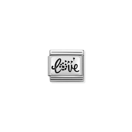 Composable Classic PLACAS OXIDADAS 2 acero y plata 925 Love con flor