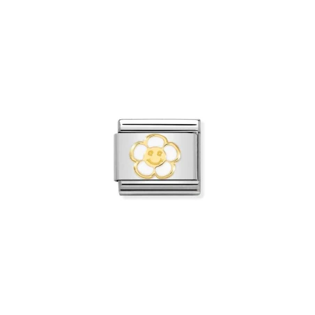 Composable Classic SIMBOLOS acero, esmalte y oro 750 Smile FLOR