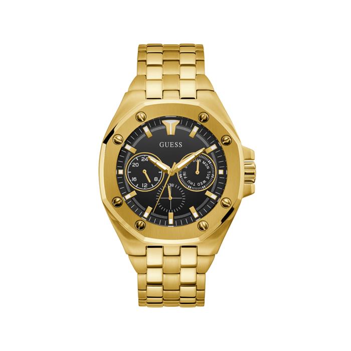 Reloj Guess Top Gun Hombre Analogico Dorado y Negro GW0278G2