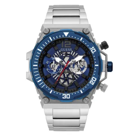 Reloj Guess Exposure Hombre Multifunción Plateado y Azul GW0324G1