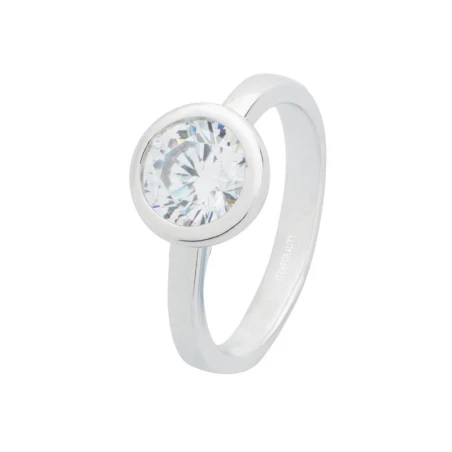 Anillo Itemporality Mujer Plata Baño Rodio y Circonita SRN-101-082