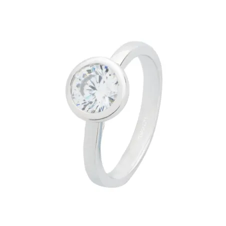 Anillo Itemporality Mujer Plata Baño Rodio y Circonita SRN-101-083