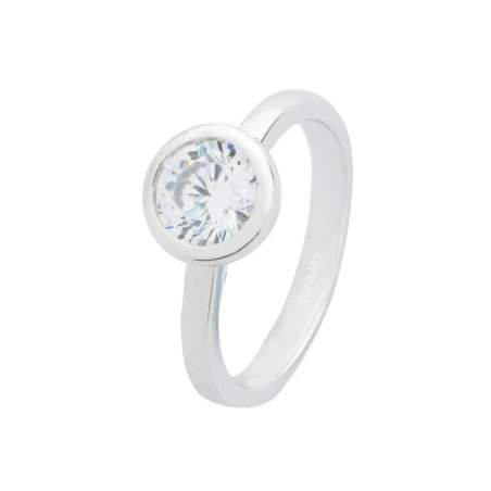 Anillo Itemporality Mujer Plata Baño Rodio y Circonita SRN-101-083