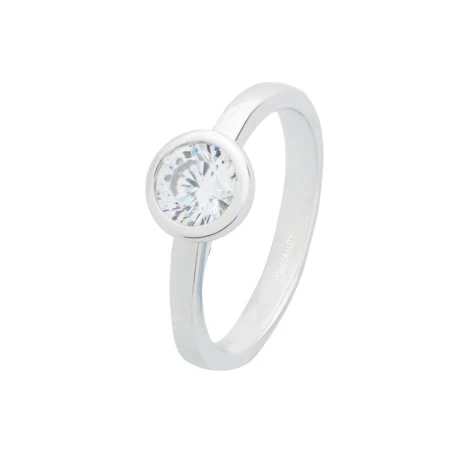Anillo Itemporality Mujer Plata Baño Rodio y Circonita SRN-101-084