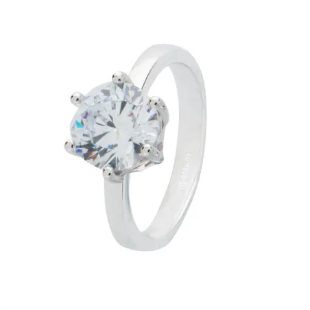 Anillo Itemporality Mujer Plata Baño Rodio y Circonita SRN-101-087