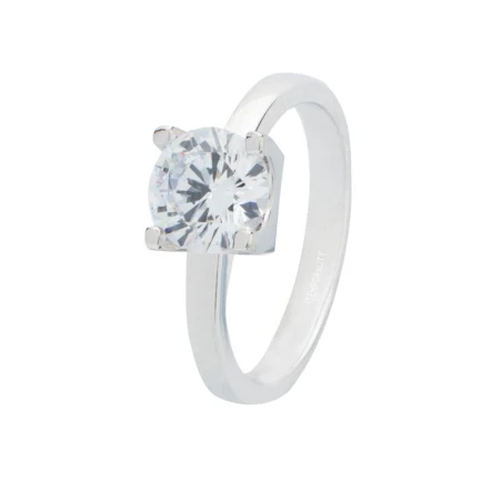 Anillo Itemporality Mujer Plata Baño Rodio y Circonita SRN-101-094