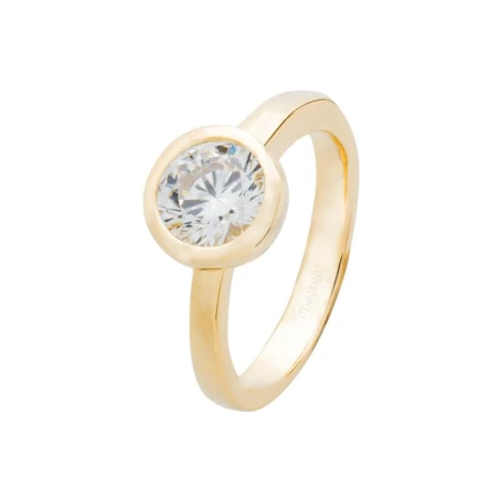 Anillo Itemporality Mujer Plata Baño Oro y Circonita SRN-201-083