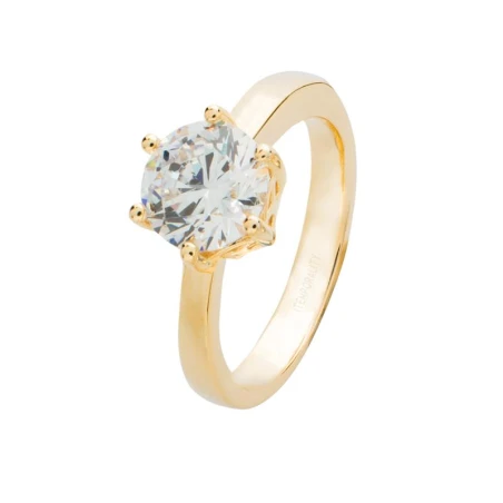 Anillo Itemporality Mujer Plata Baño Oro y Circonita SRN-201-087