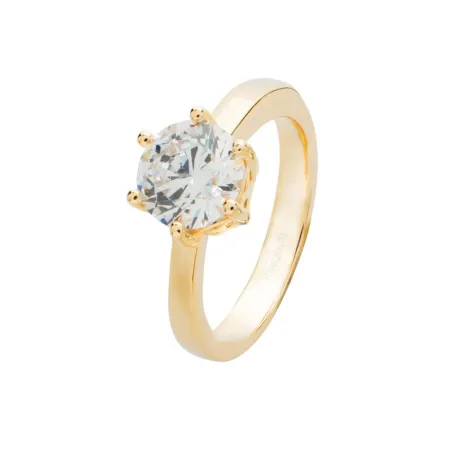 Anillo Itemporality Mujer Plata Baño Oro y Circonita SRN-201-088