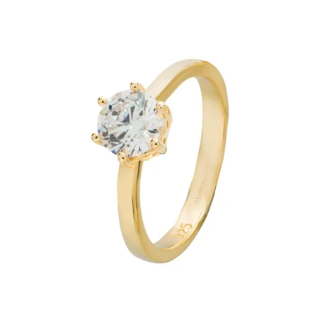 Anillo Itemporality Mujer Plata Baño Oro y Circonita SRN-201-089