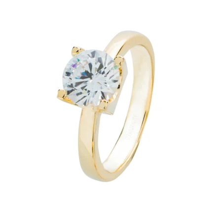Anillo Itemporality Mujer Plata Baño Oro y Circonita SRN-201-093
