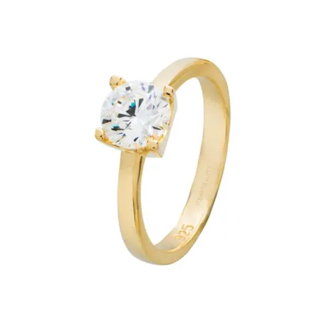 Anillo Itemporality Mujer Plata Baño Oro y Circonita SRN-201-095