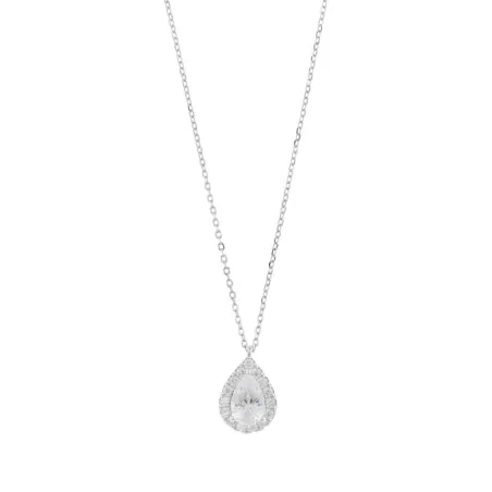 Gargantilla Salvatore Mujer Plata Baño Rodio Cristal Pera y Circonitas 112C0119