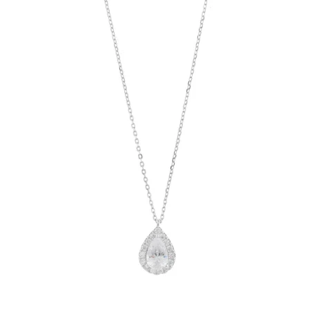 Gargantilla Salvatore Mujer Plata Baño Rodio Cristal Pera y Circonitas 112C0119