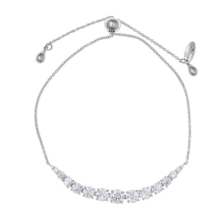 Pulsera Salvatore Mujer Plata Baño Rodio y Circonitas Blancas 136P0188