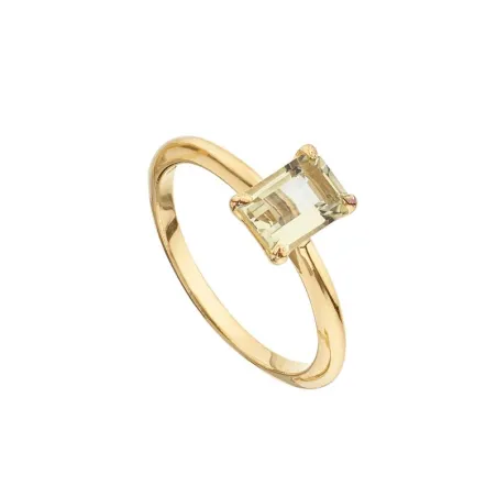 Anillo Itemporality Plata Baño Oro y Cuarzo Limón SRN-211-061