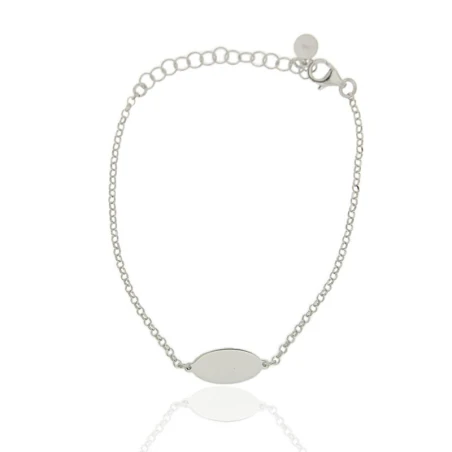 Pulsera Óvalo Liso Mujer Plata Baño Rodio PPU3995