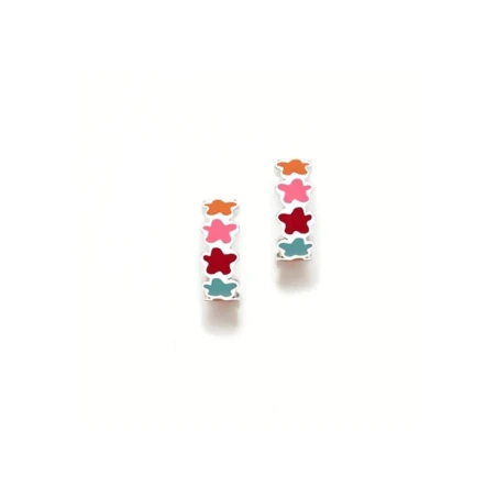 Pendientes Agatha Ruiz de la Prada Freedom Mujer/Niña Plata Baño Rodio y Esmalte Multicolor 015FRE