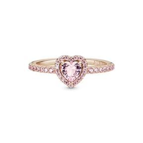 Anillo Pandora Rose Corazón Brillante Elevado Rosa 188421C04 2