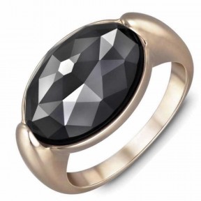 Anillo Swarovski Vanilla Mujer Baño Rosado y Cristal Negro Talla 55 5025212