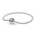 Pulsera Pandora Moments Cadena Serpiente Halo Brillante 590038C01