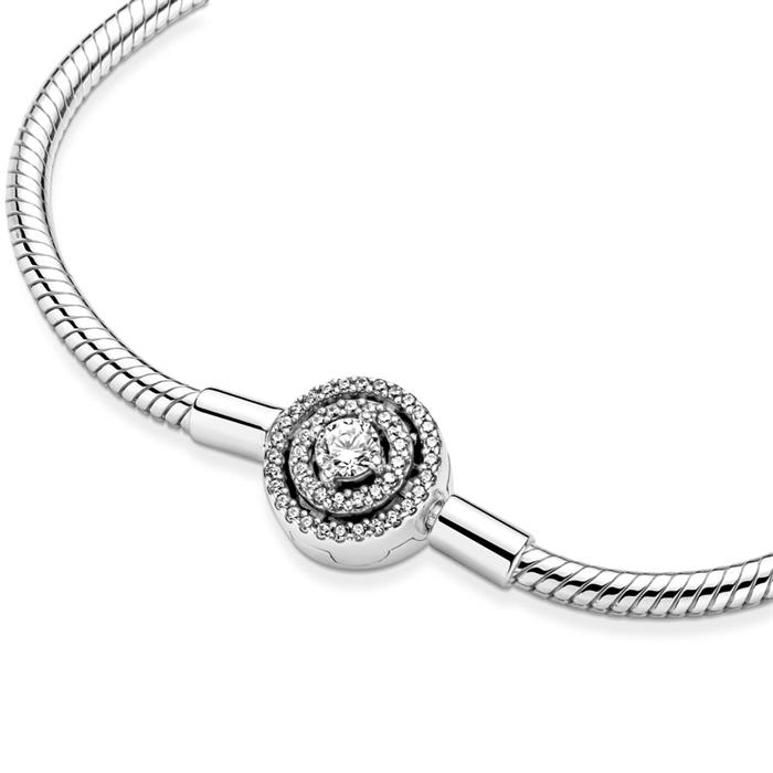 Pulsera Pandora Moments Cadena Serpiente Halo Brillante 590038C01