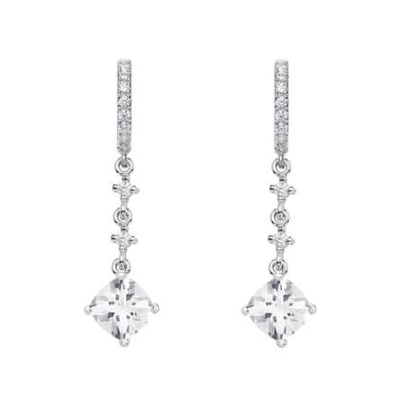 Pendientes Argyor Mujer Oro Blanco y Topacios 79B0402TC3