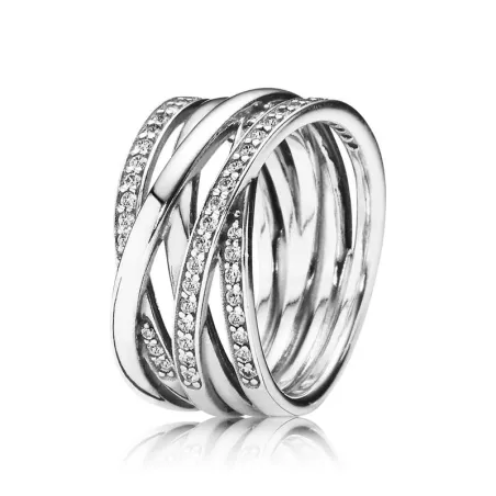 ANILLO PLATA CIRCON ENTRELAZAD