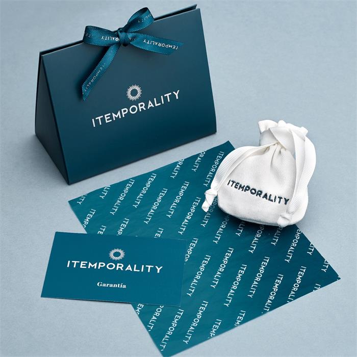 Pendientes Itemporality Serena Mujer Aro Plata Baño Oro y Circonitas Rosa Rubí SEA-205-153-UU