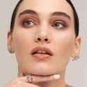 Anillo Mon Petit Diamant Trova Mujer Plata Baño Oro, Rubíes y Diamante SOR001