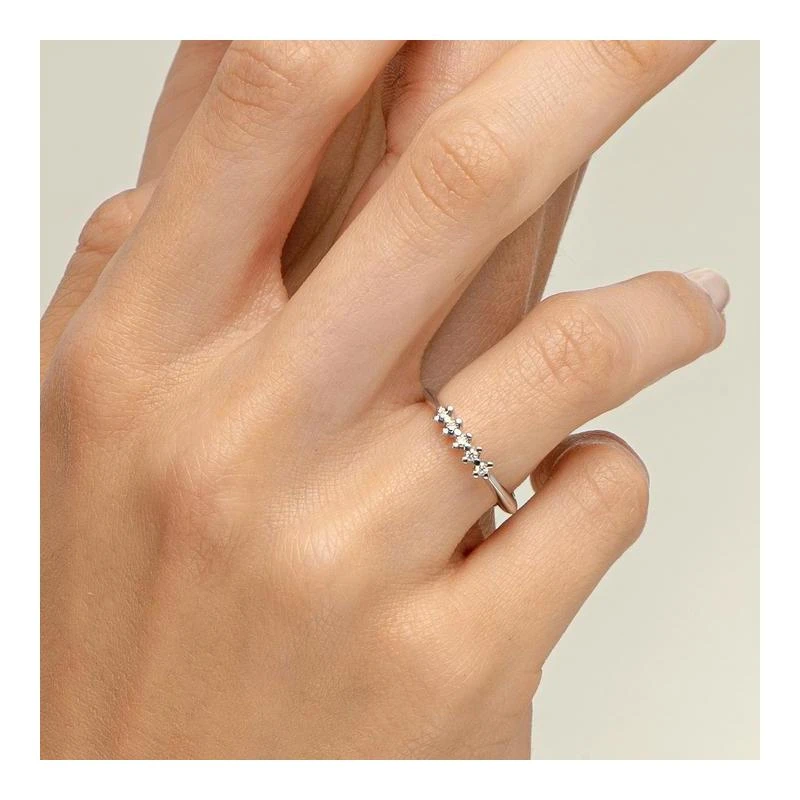 Anillo Mon Petit Diamant Étoile Mujer Plata y 5 diamantes SP004