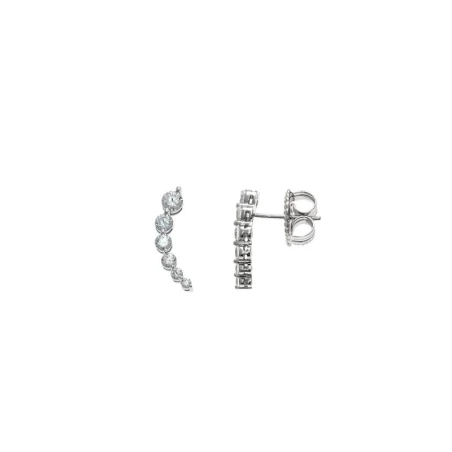 Pendientes Salvatore Mujer Plata Baño rodio 6 Circonitas Blancas 136A0305