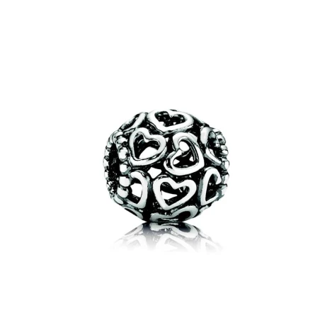 CHARM PLATA CORAZONES