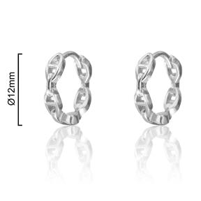 Pendientes Algecor Calabrote Mujer Aro Plata Baño Rodio CPA0293-RD