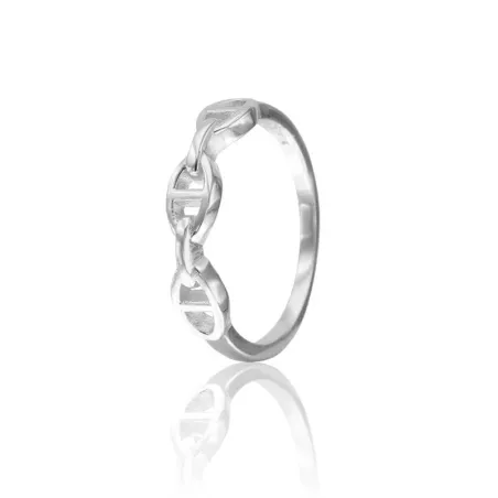 Anillo Algecor Calabrote Mujer Plata Baño Rodio CSO0349-RD