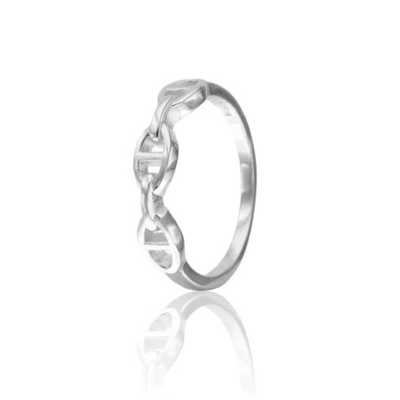 Anillo Algecor Calabrote Mujer Plata Baño Rodio CSO0349-RD