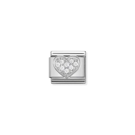 Composable CL SIMBOLOS acero, Cubic Zirc. y plata 925 Corazon