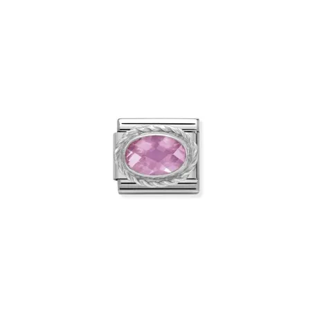 Comp. Clasico CZ. TALLADOS acero, MOLETEADO plata 925 ROSA