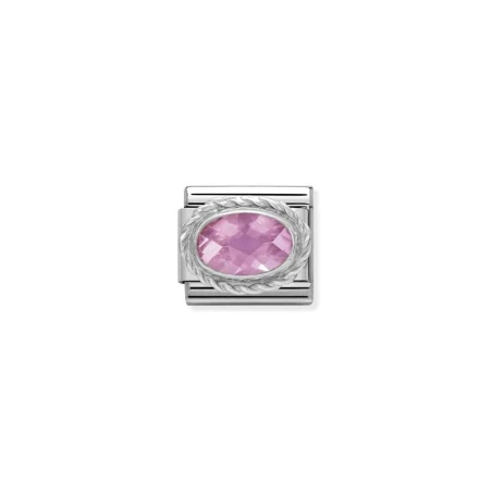 Comp. Clasico CZ. TALLADOS acero, MOLETEADO plata 925 ROSA