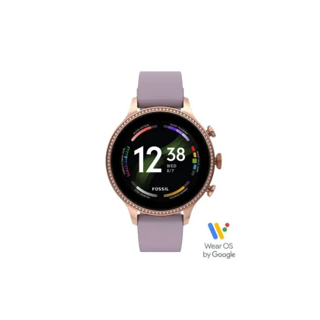 SmartWatch Fossil Gen 6 Mujer Acero Inoxidable Rosado y Silicona Morada FTW6080