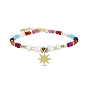 Pulsera Luxenter Shasha Mujer Plata Baño Oro Sol y Piedras Multicolor BXA170YC2000 2