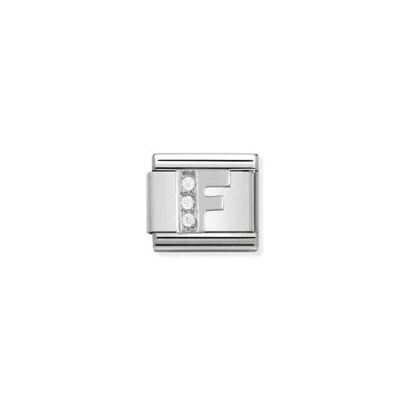 Composable Classic ALFABETO acero, Cubic zirc,  y plata 925 (06_F)