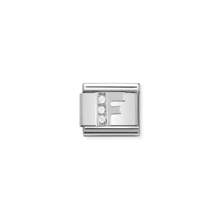 Composable Classic ALFABETO acero, Cubic zirc,  y plata 925 (06_F)