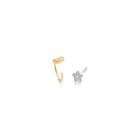Pendientes Secrecy Magic Mujer Plata Bicolor y diamante E8221CDAWW900