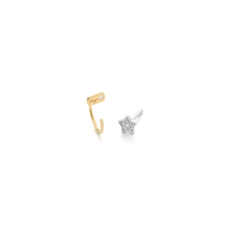 Pendientes Secrecy Magic Mujer Plata Bicolor y diamante E8221CDAWW900