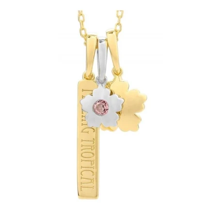 Gargantilla Secrecy Tropical Mujer Plata Baño Bicolor y Topacio P7154CDAWWC93