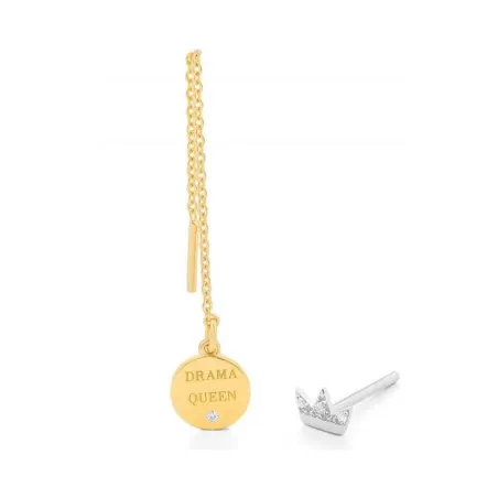 Pendientes Secrecy Drama Queen Mujer Plata Bicolor y diamante E8217CDAWW900
