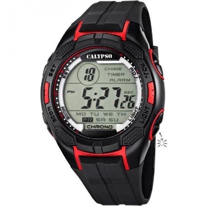 Reloj Calypso Digital Hombre Negro y Rojo K5627/3